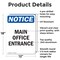 Signmission Main Office Entrance OSHA Notice Sign, Aluminum, 12in W x 18in L, 2PK OS-2PACK-NS-A-1218-V-14093 - alternate 5